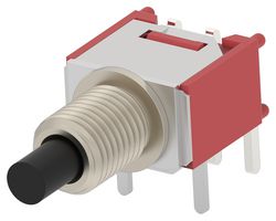 TE CONNECTIVITY - ALCOSWITCH DMPS2P2B3TPRS05 Pushbutton Switch, DMP Series, 4.95 mm, SPDT, On-(On), Plunger, Black