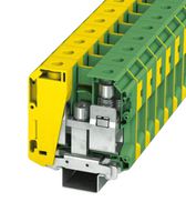 PHOENIX CONTACT 3213141 DIN Rail Mount Terminal Block, Green/Yellow, 2 Ways, 4 AWG, 000 AWG, 95 mm², Screw