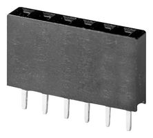 SAME SKY SSK02-FPH-254-A6 PCB Receptacle, Board-to-Board, 2.54 mm, 1 Rows, 6 Contacts, Through Hole Straight