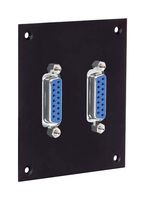 L-COM USP2DB15FB Patch Panel, D Sub Adapter, 2 Ports