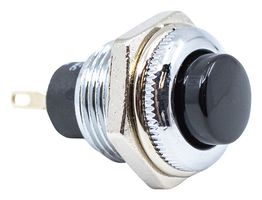 E-SWITCH RP3502MABLK Pushbutton Switch, RP3502 Series, 12.7 mm, SPST-NO, Off-(On), Round, Black