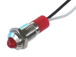 OSHINO LAMPS PL08SL126 LED Panel Mount Indicator, 520nm, 140 deg, Green, 240 V, 8 mm, 20 mA, 2.2 cd, IP67