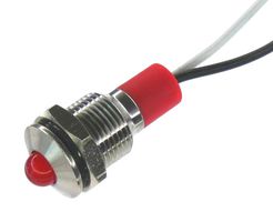 OSHINO LAMPS PL10SL122 LED Panel Mount Indicator, 520nm, 140 deg, Green, 12 V, 10 mm, 20 mA, 2.2 cd, IP67