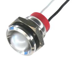 OSHINO LAMPS PL14SL123 LED Panel Mount Indicator, 520nm, 140 deg, Green, 24 V, 14 mm, 20 mA, 800 mcd, IP67