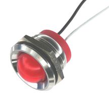 OSHINO LAMPS PL22SL112 LED Panel Mount Indicator, 625nm, 110 deg, Red, 12 V, 22 mm, 20 mA, 970 mcd, IP67