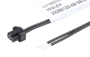 MOLEX 2319653022 Cable Assembly, Micro-Lock Plus 1.5 Receptacle to Free End, 2 Ways, 1.5 mm, 1 Row, 300 mm