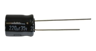 NICHICON UHE1V221MPD6TD Electrolytic Capacitor, 220 µF, 35 V, ± 20%, Radial Leaded, 1000 hours @ 85°C, Polar