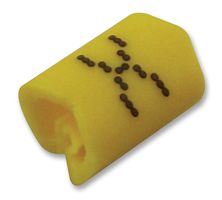 TE CONNECTIVITY - RAYCHEM 13611433 Wire Marker, K Type, Pre Printed, X, Black, Yellow, 5.8mm x 12.56mm, 10 mm