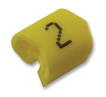 RAYCHEM - TE CONNECTIVITY 13611402 Wire Marker, K Type, Pre Printed, 2, Black, Yellow, 5.8mm x 12.56mm, 10 mm