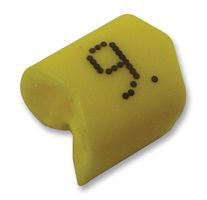 TE CONNECTIVITY - RAYCHEM 13611409 Wire Marker, K Type, Pre Printed, 9, Black, Yellow, 5.8mm x 12.56mm, 10 mm