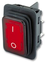 MARQUARDT 1935.3112 Rocker Switch, Off-On, DPST, Illuminated, Panel Mount, Red, 1930 Series