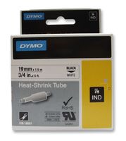 DYMO 18057 Wire Marker, Rhino™ Tube Cartridge, Heat Shrinkable Sleeve, PO (Polyolefin), White, 19mm x 1.5m