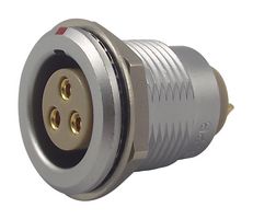 LEMO EGG.2B.303.CLL Circular Connector, Standard Circular Connector, 2B Series, Panel Mount Receptacle, 3 Contacts