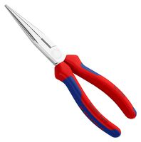 KNIPEX 26 15 200 Pliers, Snipe Nose, 200mm Overall Length, Straight Jaw, Side Cutting, Dual Component Handles