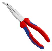 KNIPEX 26 25 200 Pliers, Snipe Nose, 200mm Overall Length, 40° Bent Jaw Chrome Plated Side, Dual Component Handles