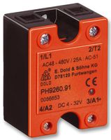 DOLD PH 9260.91 AC 24 - 240V AC 50A Solid State Relay, 50 A, 240 VAC, Panel Mount, Screw, Zero Crossing
