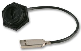 MOLEX / BRAD 84729-0005 USB Cable, Type A Receptacle to Type A Plug, 1.5 m, 4.9 ft, USB 2.0, Black