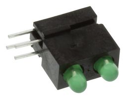 MARL 122-314-01 Circuit Board Indicator, Green, 2 LEDs, Through Hole, T-1 (3mm), 2 mA, 20 mcd