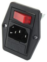 BULGIN LIMITED BVB01/Z0000/02 Un-Filtered IEC Power Entry Module, IEC C14, General Purpose, 10 A, 250 VAC, 1-Pole Switch