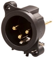NEUTRIK NC3MAAV XLR Connector, 3 Contacts, Plug, Panel PCB Mount, Gold Plated Contacts