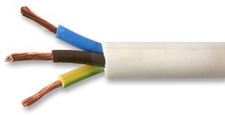 PRO POWER 3183B-1MMWHT Multicore Cable, Flexible, Per M, Unscreened, 3 Core, 1 mm²