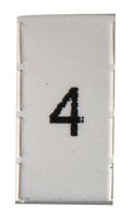 PRO POWER LHS6-2TW/4 Wire Marker, Pre Printed Heat Shrinkable Sleeve, 4, PO (Polyolefin), White, 5mm x 10mm, 6 mm