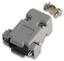 PRO POWER SH158-9GRY Connector Backshell, Hood, D Sub Connectors, 9 Way, 180°, Plastic Body