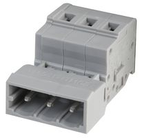 WAGO 231-603 Pluggable Terminal Block, 5 mm, 3 Ways, 28 AWG, 12 AWG, 2.5 mm², Clamp