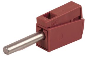 WAGO 215-212 Banana Test Connector, 4mm, Plug, Cable Mount, 20 A, 42 V, Nickel Plated Contacts, Red