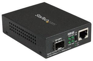 STARTECH MCM1110SFP Media Converter, Gigabit Ethernet Fiber Media Converter with Open SFP Slot, 10/100/1000 Networks