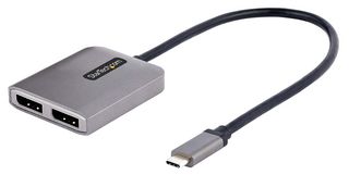 STARTECH MST14CD122DP Converter, 2-Port USB-C MST Hub, Dual-DP up to 4K 60Hz w/ DP 1.4 & DSC, Windows Only
