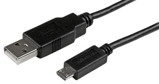 STARTECH USBAUB1MBK USB Cable, 1m Mobile Charge Sync USB to Slim Micro USB Cable M/M, Phones and Tablets