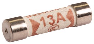 EATON BUSSMANN BK1-TDC180-13A Fuse, Cartridge, Fast Acting, 13 A, 240 V, 6.3mm x 25.4mm, 1/4" x 1", TDC180 Series
