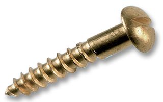 DURATOOL FBSRHS06100 WOOD SCREW, ROUND, BRASS, #6X1