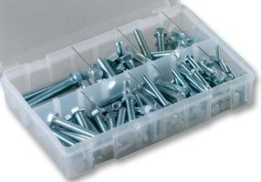 DURATOOL HB-SP Hex Bolt Set, M5 to M10, Assorted Sizes, Steel, Zinc Plated, 140 Pieces