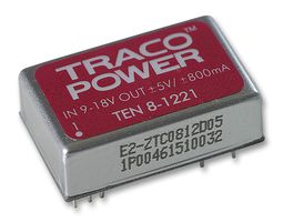 TRACO POWER TEN 8-1221 Isolated Through Hole DC/DC Converter, ITE, DIP, 2:1, 8 W, 2 Output, 5 V
