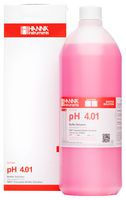HANNA INSTRUMENTS HI-7004/1L Calibration Solution, 4.01 pH @ 25°C, Liquid, Bottle, 1 l