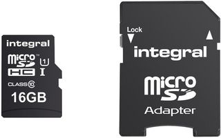 INTEGRAL INMSDH16G10-90U1 MicroSDHC Memory Card, Ultima Pro, 16GB, Class 10, 90Mbps, with SD Adapter