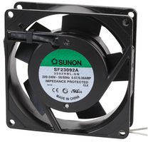 SUNON SF23092A/2092HBL.GN AC Axial Fan, 220V to 240V, Square, 92 mm, 25 mm, Precision Ball Bearing, 37 CFM