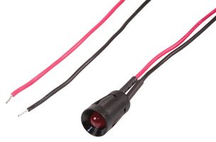 CML INNOVATIVE TECHNOLOGIES T010205 LED Panel Mount Indicator, Recessed, Snap-in, Red, 12 VDC, 8 mm, Not Rated