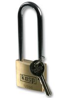 KASP SECURITY K12550L80D Padlock, Brass, Keyed Alike Long Shackled, 8mm Dia, 80mm Vertical, 28mm Horizontal