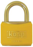 KASP SECURITY K12440YELD Padlock, Brass, Double Bolted Locking Mechanism, 6.4mm Dia, 20mm Vertical, 20mm Horizontal
