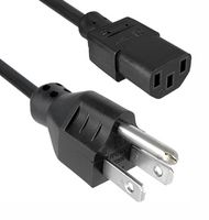 QUALTEK ELECTRONICS 212099-01 POWER CORD, NEMA 5-15P-IEC C13, 72"