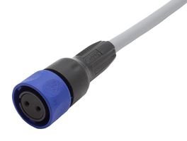 BULGIN LIMITED PXP4000/002/02S. CIRCULAR CABLE, 2P RCPT-FREE END, 6.6FT
