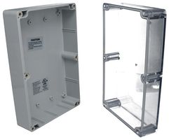 BUD INDUSTRIES PN-1329-AC ENCLOSURE, WALL MOUNT, PC, GREY/CLEAR
