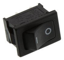 E-SWITCH RA1113112R. ROCKER SWITCH, SPST, BLACK, PANEL
