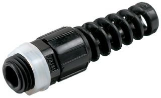 HUBBELL WIRING DEVICES HJ1041GPK25 CORD CONNECTOR WITH SPIRAL, NYLON, GREY