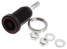 STAUBLI 14.0034-22. 6MM BANANA JACK, 80 A, 600 V, RED