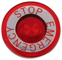 EATON CUTLER HAMMER 10250TC53 LENS, RED, 40MM, EMERGENCY STOP