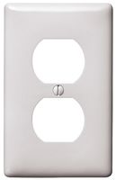 HUBBELL WIRING DEVICES NP8W WALL PLATE, 1 GANG, 1 DUPLEX, WHITE